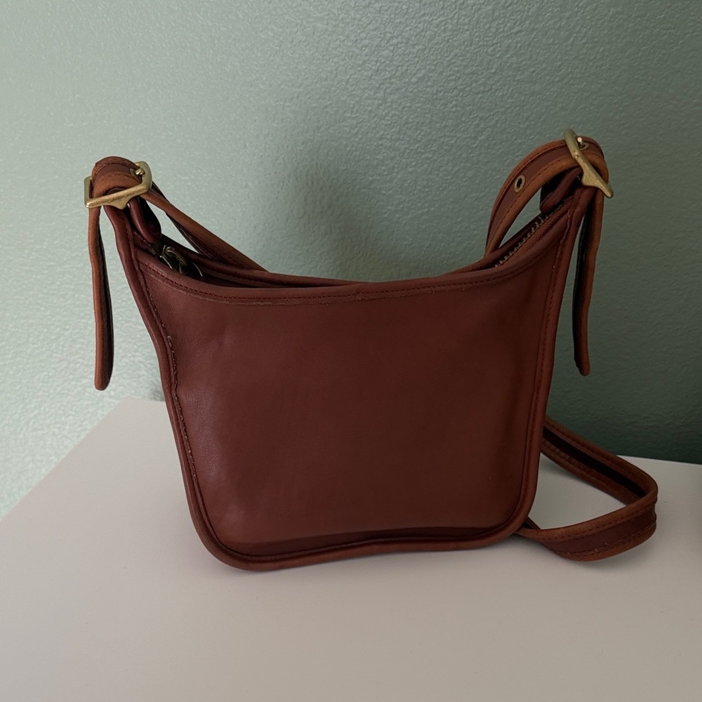 Vintage Coach Rich Brown Leather Crossbody Bag